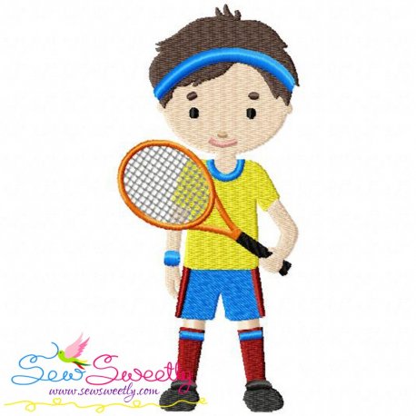 Tennis Player Embroidery Design Pattern-1