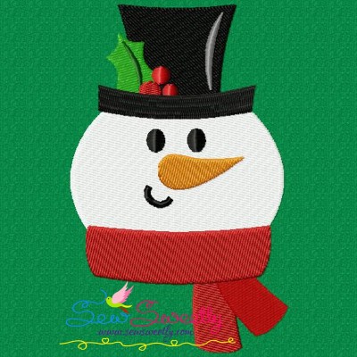 Cute Snowman Embroidery Design