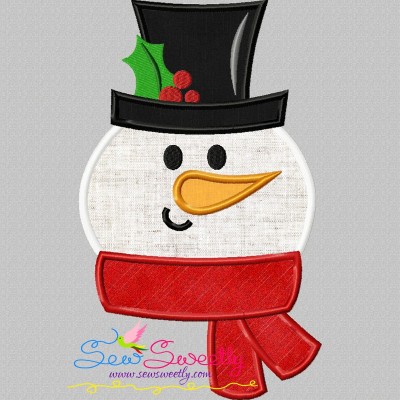 Cute Snowman Applique Design