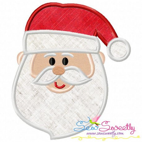 Cute Santa Face Applique Design Pattern