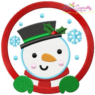 Snowman Frame Embroidery Design