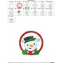 Snowman Frame Embroidery Design Pattern-2