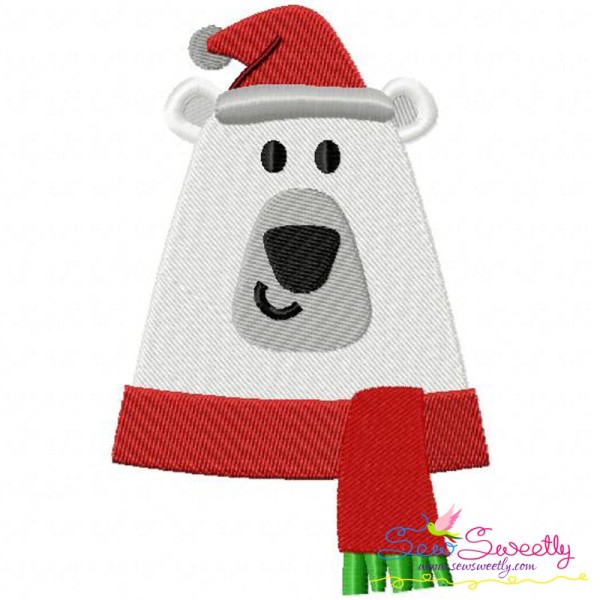 Christmas Polar Bear Embroidery Design Pattern-1