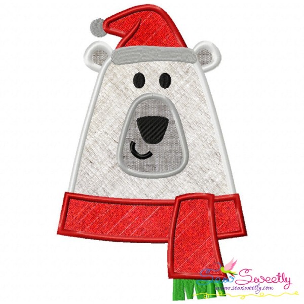 Christmas Polar Bear Applique Design Pattern-1