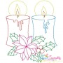 Christmas Bean Stitch Candles Embroidery Design Bundle-3