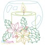 Christmas Bean Stitch Candles Embroidery Design Bundle-5