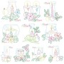 Christmas Bean Stitch Candles Embroidery Design Bundle-1