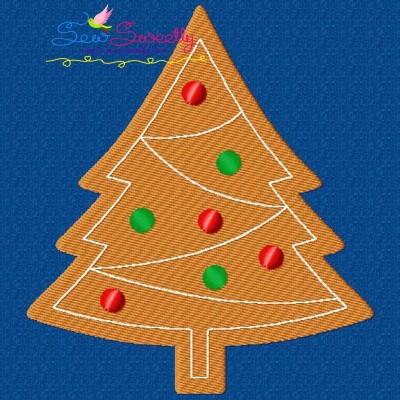 Gingerbread Christmas Tree Embroidery Design Pattern-1