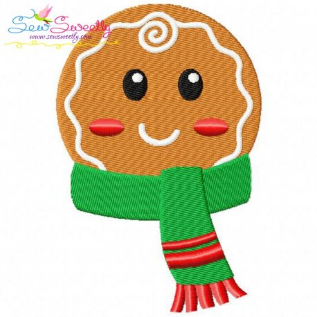 Gingerbread Face Boy Embroidery Design Pattern