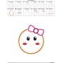 Gingerbread Face Girl Applique Design Pattern-2