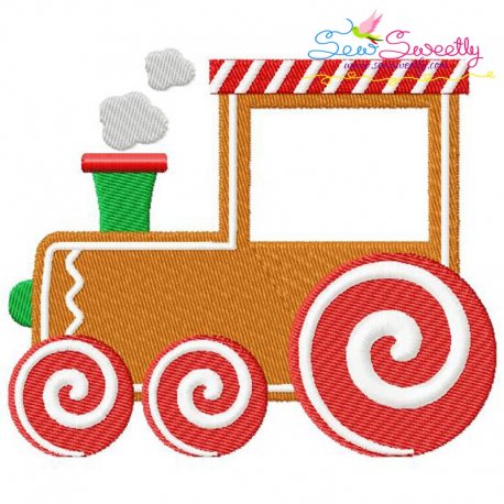 Gingerbread Train Embroidery Design Pattern