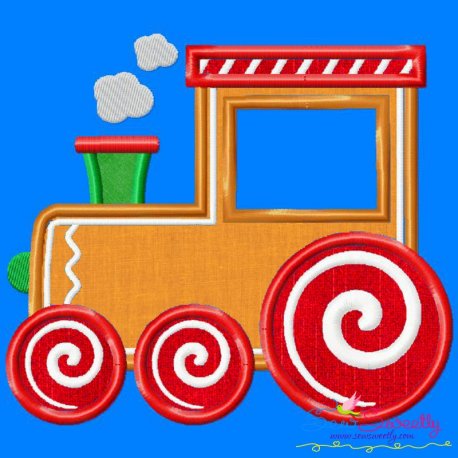 Gingerbread Train Applique Design- 1