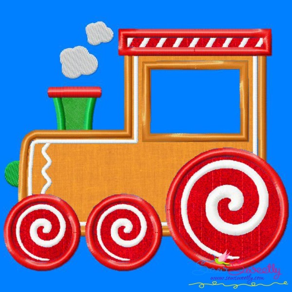 Gingerbread Train Applique Design Pattern-1