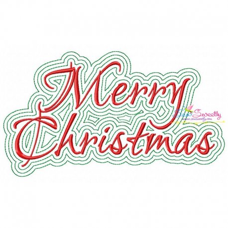 Merry Christmas Outlines Embroidery Design- 1
