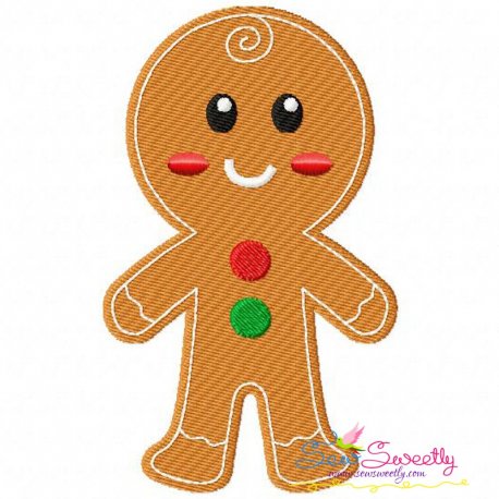 Gingerbread Boy Embroidery Design- 1