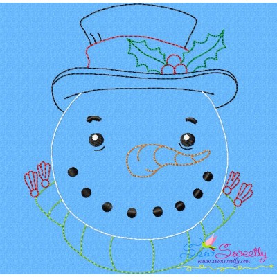 Bean Stitch Snowman Embroidery Design Pattern-1