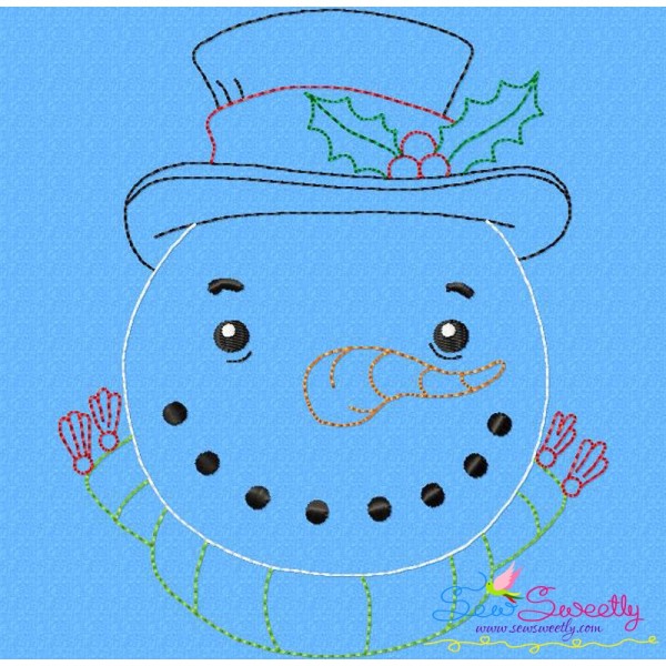 Bean Stitch Snowman Embroidery Design Pattern-1