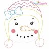 Bean Stitch Snowgirl Embroidery Design Pattern-1