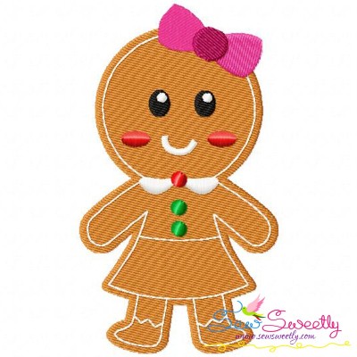 Gingerbread Girl Embroidery Design Pattern-1