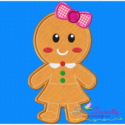 Gingerbread Girl Applique Design Pattern-1