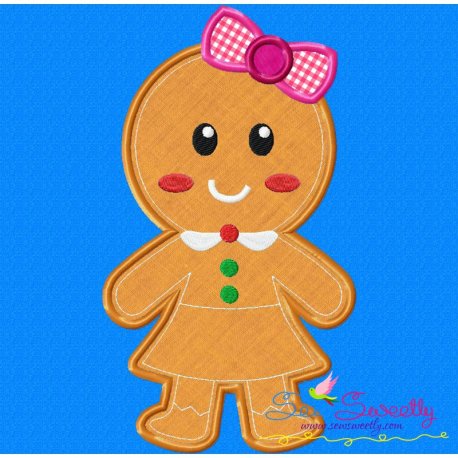 Gingerbread Girl Applique Design Pattern