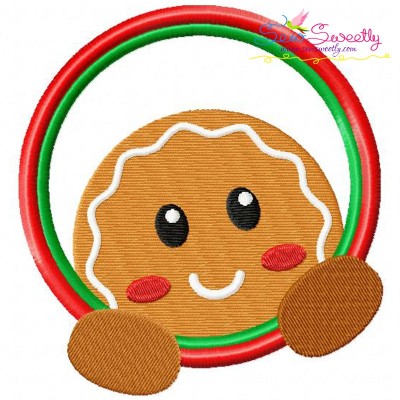 Gingerbread Circle Embroidery Design Pattern-1