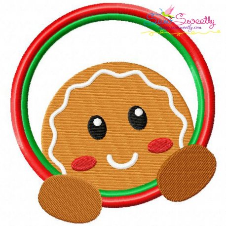 Gingerbread Circle Embroidery Design- 1
