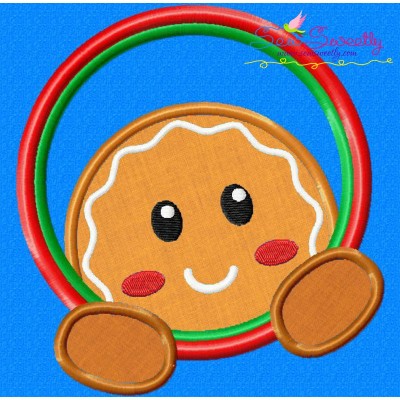 Gingerbread Circle Applique Design