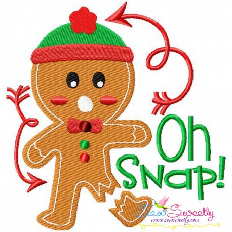 Gingerbread Oh Snap Embroidery Design Pattern-1