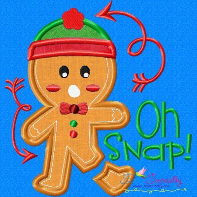 Gingerbread Oh Snap Applique Design Pattern-1