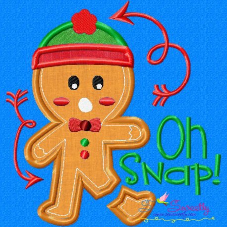 Gingerbread Oh Snap Applique Design- 1
