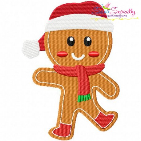Gingerbread Santa Embroidery Design