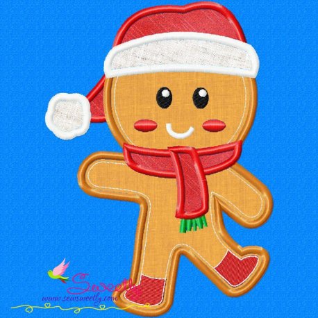 Gingerbread Santa Applique Design