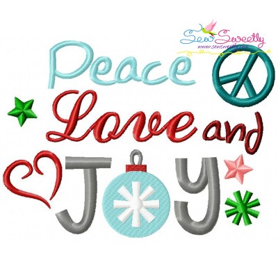 Peace Love Joy Embroidery Design Pattern-1