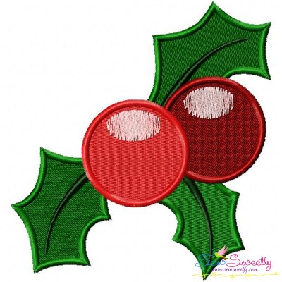 Christmas Holly Leaves-2 Embroidery Design Pattern-1