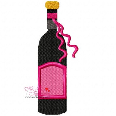 Cocktail Bottle Embroidery Design Pattern-1