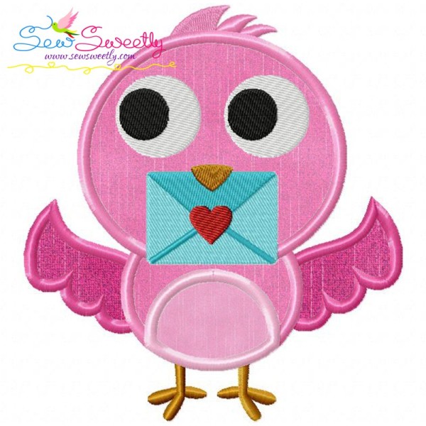 Valentine Little Bird Applique Design Pattern-1