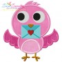 Valentine Little Bird Applique Design Pattern-1