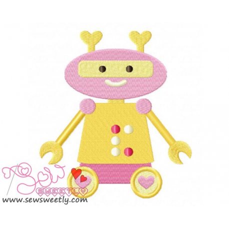 Lovely Robot-5 Embroidery Design- 1