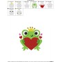 Valentine Frog Embroidery Design Pattern-2