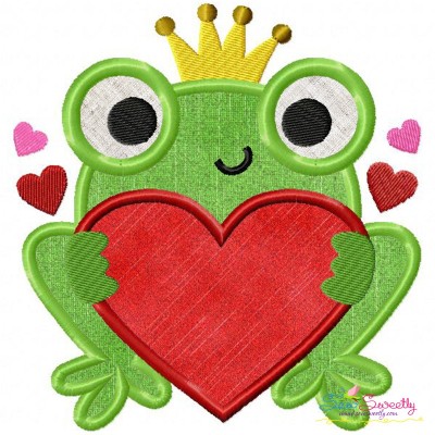 Valentine Frog Applique Design Pattern-1