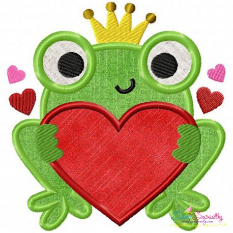 Valentine Frog Applique Design- 1