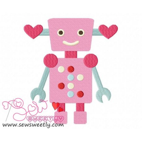 Lovely Robot-6 Embroidery Design- 1
