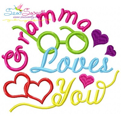 Gramma Loves You Embroidery Design Pattern-1
