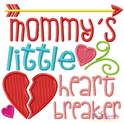 Mommy's Little Heart Breaker Embroidery Design Pattern-1