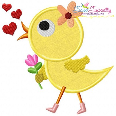 Cute Valentine Chick Applique Design Pattern-1