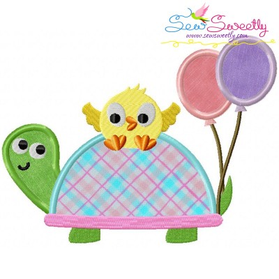 Turtle And Chick Applique Design Pattern-1