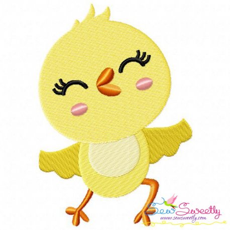 Dancing Chick Embroidery Design Pattern