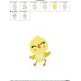 Dancing Chick Embroidery Design Pattern-2