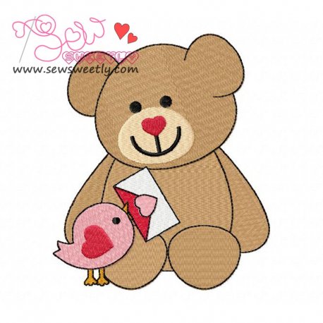 Valentine Teddy Bear 9 Embroidery Design- 1